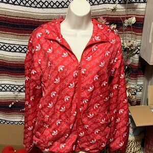 Adidas Women's Red Logo Bomber Jacket